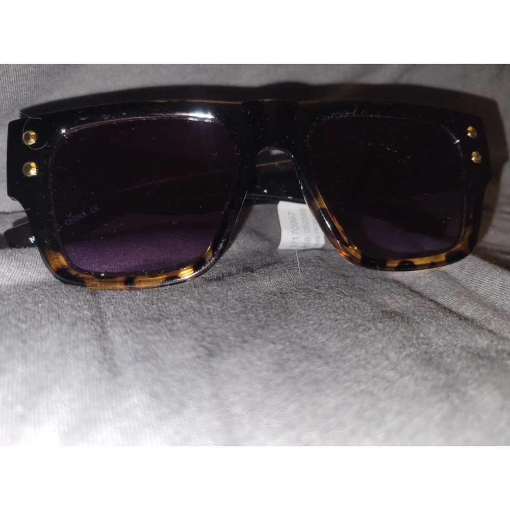 Free People Black Tortoise Shell Square Men's Sunglasses Plastic Frame